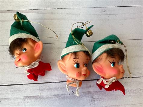 Vintage Christmas Elfchristmas Elf Headsvintage Pixie Elf Etsy