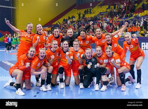 Skopje Macedonia November 16 Laura Van Der Heijden Of The Netherlands Debbie Bont Of The