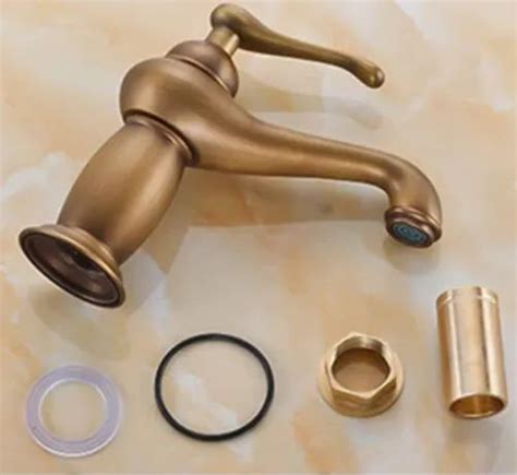 Fancy Basin Faucet Tap Mixer Hot And Cold Aerated Flow Spout Inch Height Brown Antique Colour