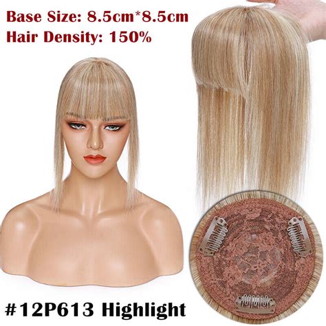 Women Topper Toupee Remy Human Hair Clip In Silk Base Top Piece Wigs