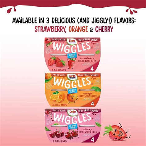 Dole Wiggles Strawberry Fruit Juice Gels A Lunchbox Snack Dole