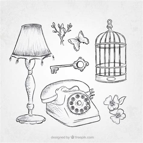 Free Vector Pack Of Vintage Objects Sketches