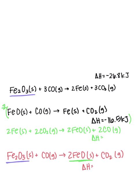 Solved Calculate H For The Reaction Fe O S Co G Fe S Co