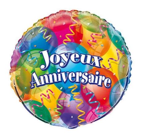 Ballon Rond Mylar Joyeux Anniversaire Aux 1001 Fêtes