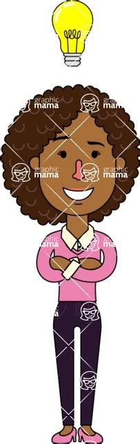 Minimalistic African American Girl Vector Character Design Aka Liana Idea 2 Graphicmama