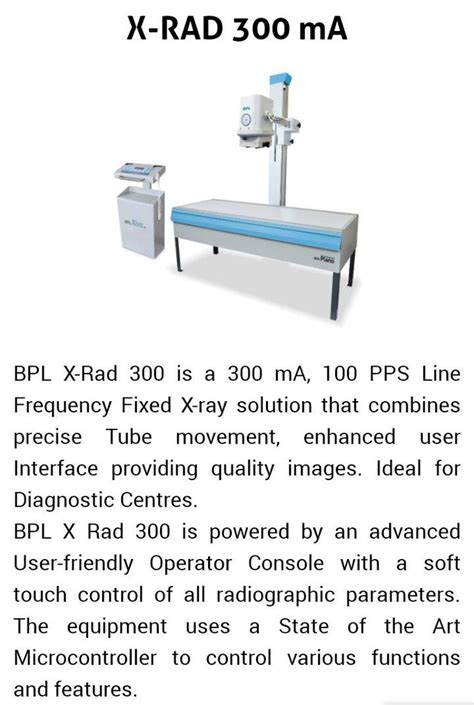 Bpl X Rad Ma X Ray Machine At Best Price In Kolkata By Ambis