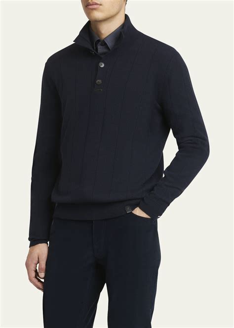 Brioni Mens Mock Neck Cashmere Sweater Bergdorf Goodman