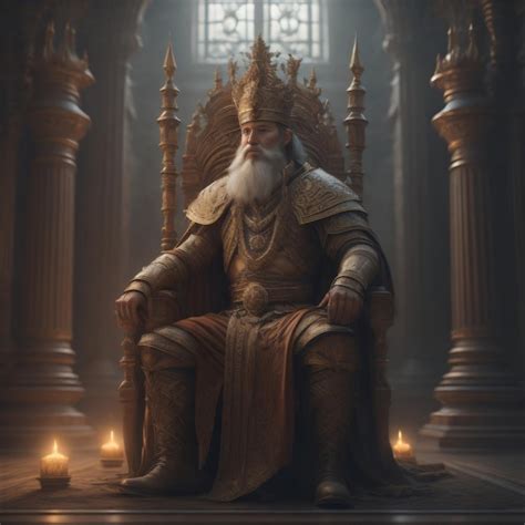 Premium Ai Image A Man With A White Beard Sits On A Throne With