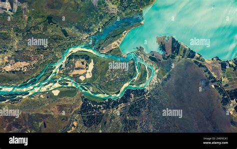 Aerial Of The Parana River Between Paraguay And Argentina Elements Of