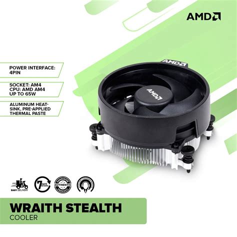 Amd Wraith Stealth Am Am Am Fm Fm Socket Cpu Cooler Heatsink Fan