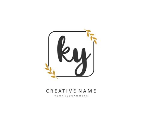 Ky Initial Letter Handwriting And Signature Logo A Concept Handwriting