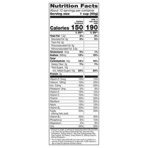 Golden Grahams Nutrition Facts Label Besto Blog