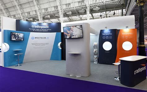 Sleek 6m X 3m Hire Exhibition Stand For Cradlepoint Exhibition Stand