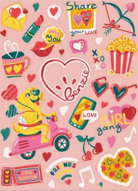 Naklejki Genzie Store Girls In Love Love Coupons Girl Gang