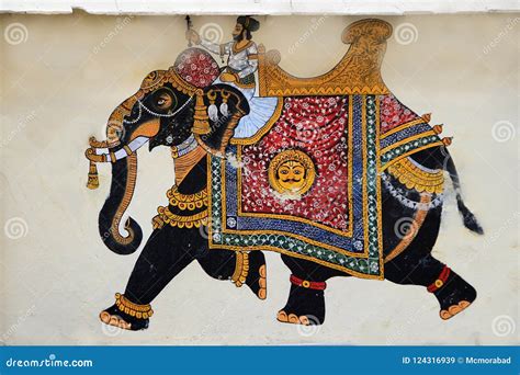 king  royal elephant udaipur stock image image  elephant work