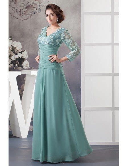 Fall Mother Of The Bride Dresses With Sleeves 2016 A Line V Neck Lace