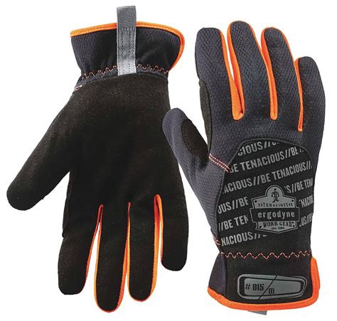 ERGODYNE PROFLEX 815 QUICKCUFF MECHANICS GLOVES BLK L 9 SYNTHETIC