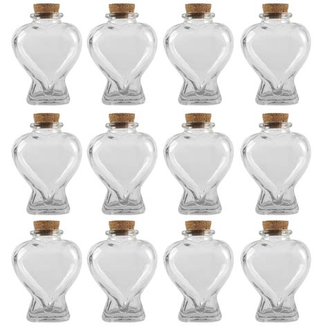 Ashland 12 Pack Small Heart Shaped Glass Bottles With Cork Walmart