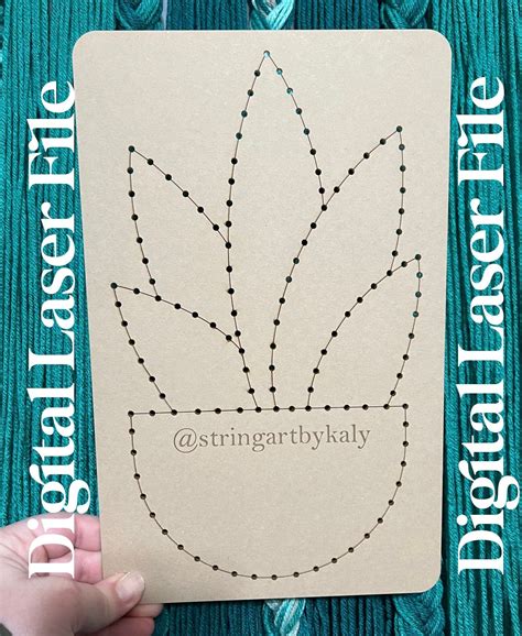 Digital Laser Succulent Plant String Art Template Laser Cut File Svg