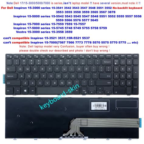 Teclado No Retroiluminado De EE UU Para Dell Inspiron 7557 7559 5745