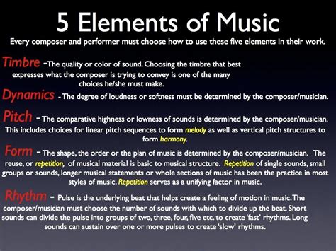 5 Elements Of Music