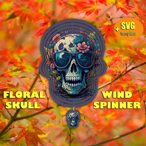 Skull Wind Spinner Svg Etsy