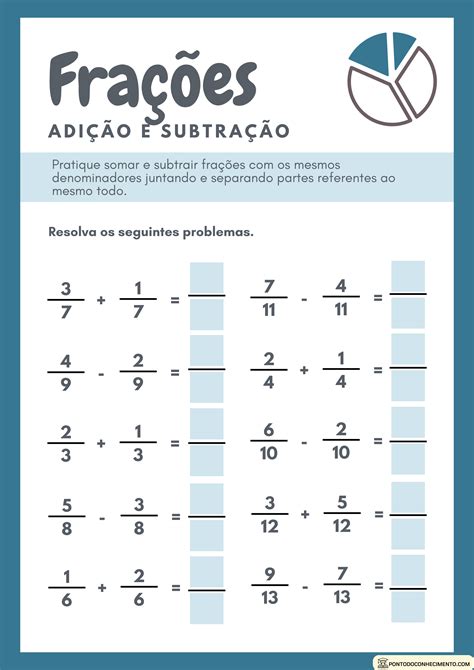 Atividades Sobre Adi O E Subtra O De Fra Es Revoeduca