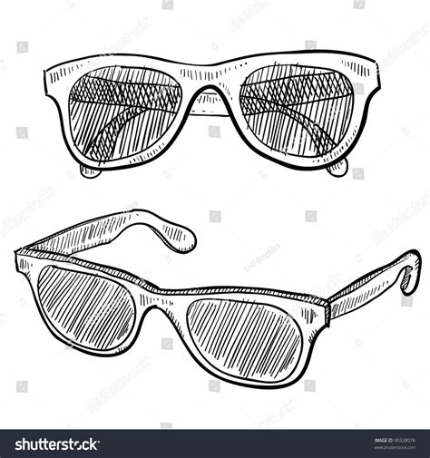 Doodle Style Sunglasses Vector Illustration Stock Vector Royalty Free 90328078 Shutterstock