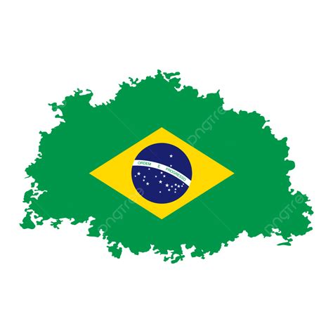 Bandera De Brasil Con Estilo De Trazos De Pincel PNG Dibujos Bandera