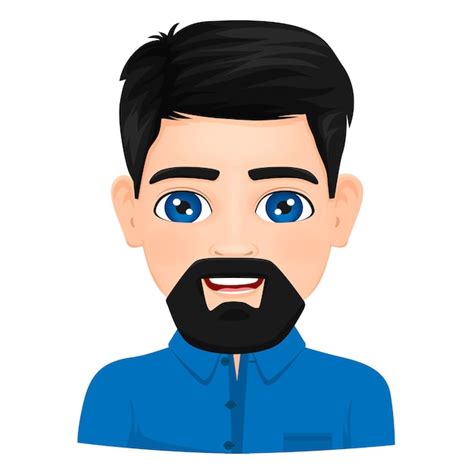 Premium Vector Portrait Of Smiling Bearded Man