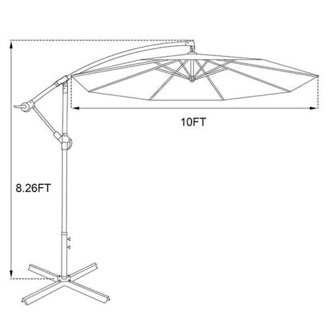 Offset Patio Umbrella 10 Foot Cantilever Outdoor Shade With Base Included By Villacera Blue