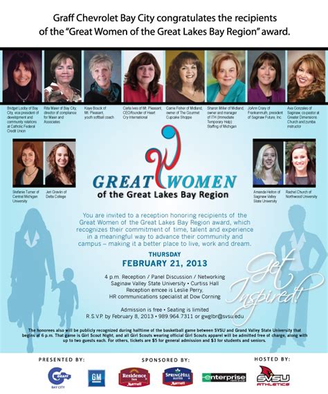 This Years Great Women Of The Great Lakes Bay Region Recipients