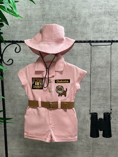 Pink Fancy Safari Costume For Adventurer Kids Jungle Girl Etsy Uk