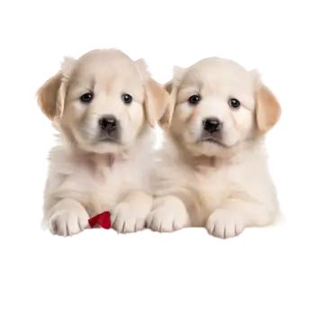 Dos Adorables Cachorros De Golden Retriever PNG Dibujos Dos Adorables