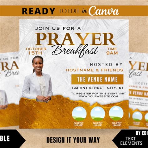 Prayer Breakfast Flyer Template - Etsy