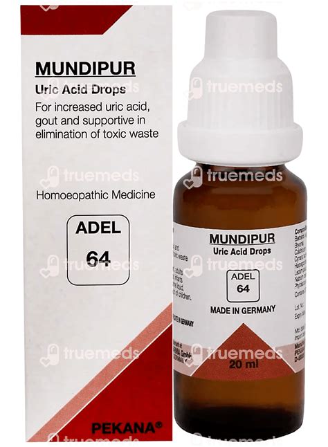 Adel 64 Mundipur Uric Acid Drop 20 Ml Uses Side Effects Dosage