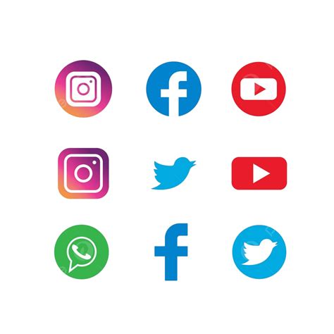 Iconos Vectoriales De Redes Sociales Para Diseño Web Editorial Vector Png Aplicación