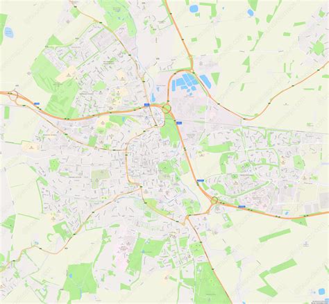 Bury St Edmunds Vector Map Modern Atlas Aipdf Boundless Maps