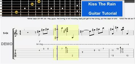 Kiss The Rain Guitar Tutorial Guitar Tutorials