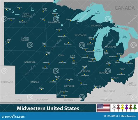 Midwestern United States Stock Vector Illustration Of South 101456951