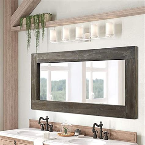 Mayeerty Floor Mirror Full Length Rustic Wood Frame Body Full Size