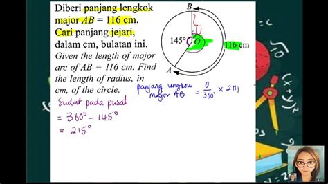 Bab5 Tutorial Panjang Lengkok Dan Luas Sektor Bulatan Youtube