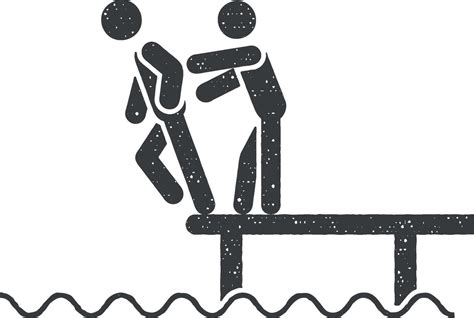 push  water vector icon illustration  stamp effect