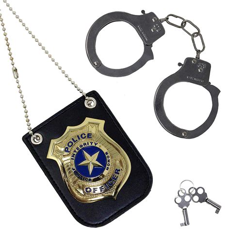 Fbi Badge Real Handcufffs Hand Cuffs Police Badge Police Toys