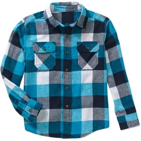 Boys' Long Sleeve Flannel Shirt - Walmart.com