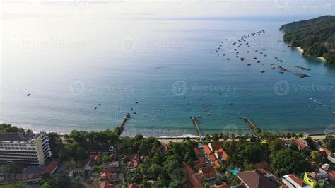 Beautiful Panoramic Aerial View Of Pangandaran Beach Stock