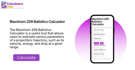 Blackhorn 209 Ballistics Calculator Online CalculatorsHub