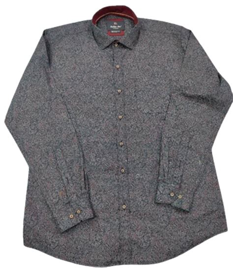 Printed Men Full Sleeves Cotton Grey Shirt Casual At Rs 599 In Indore