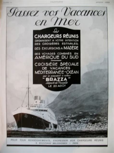 Publicite De Presse Tourisme Chargeurs Reunis Croisieres Paquebot