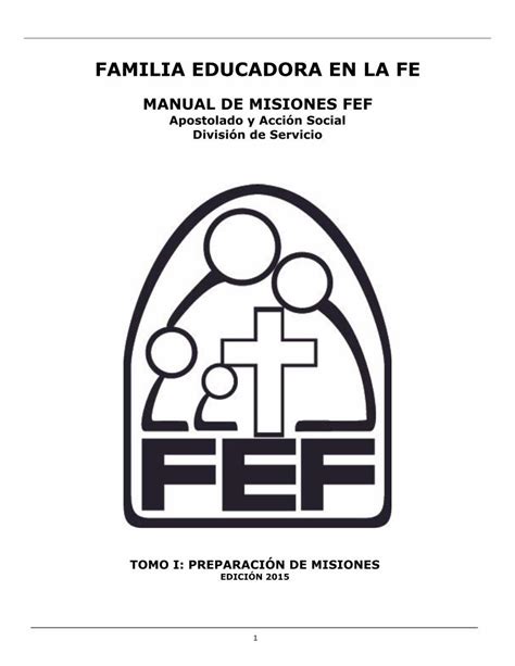 PDF FAMILIA EDUCADORA EN LA FE Fef Org Mx Manual De Misiones Fef